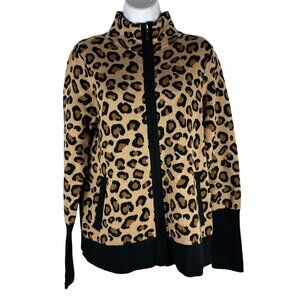 Rachel Zoe Womens Leopard Print Zip-Up Jacket - Size M